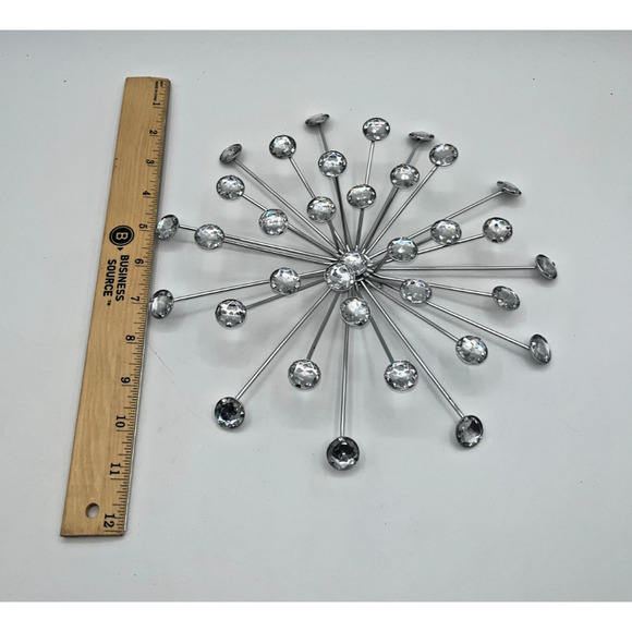 Other - Cool Unique Silver Bursting Star Sputnik Metal Wall Sculpture Faux Rhinestone